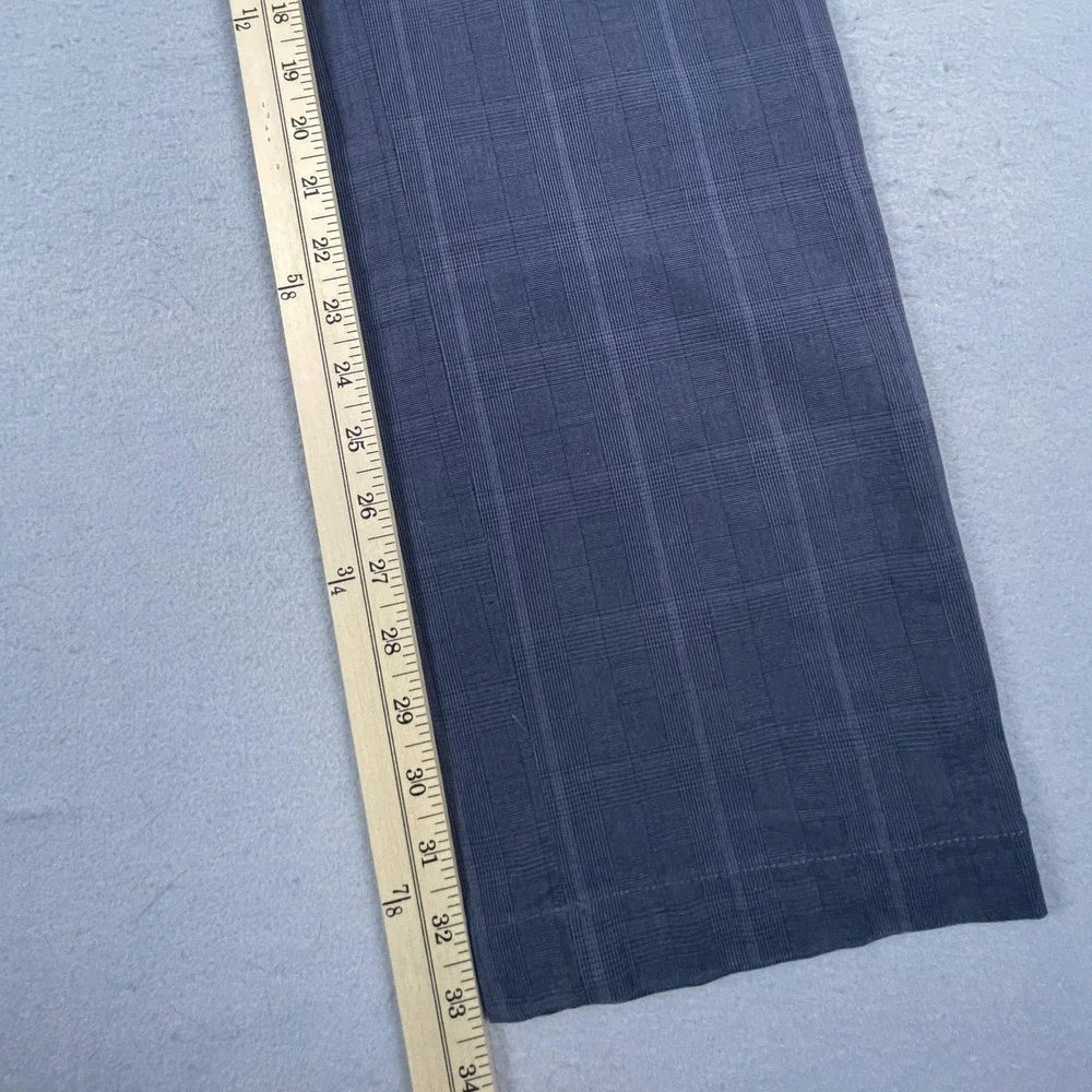 Banana Republic Aiden Fit Pants Mens 34x34 Slim Fit Blue Plaid Chinos Classic